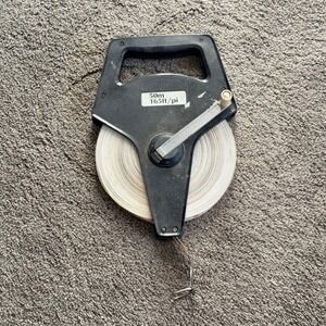 Fiberglass Long Measuring Tape 50m 165ft Open‎ Reel Manual Retract Hand Crank
